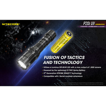 Nitecore P20i Linterna Táctica Recargable 1800 Lúmenes 4000mAh USB-C