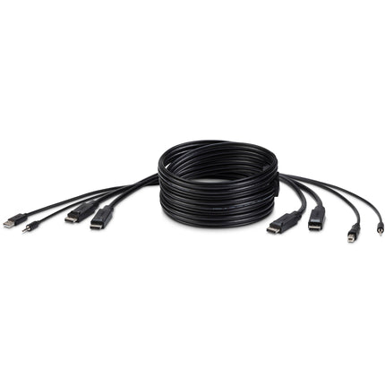Belkin Cable KVM Combo Dual-Head DisplayPort 10 pies con audio 3.5mm
