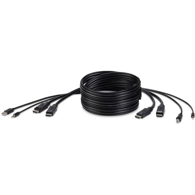 Belkin Cable KVM Combo Dual-Head DisplayPort 10 pies con audio 3.5mm