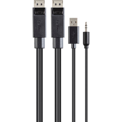 Belkin Cable KVM Combo Dual-Head DisplayPort 10 pies con audio 3.5mm