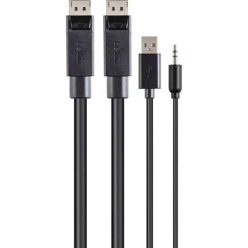 Belkin Cable KVM Combo Dual-Head DisplayPort 10 pies con audio 3.5mm