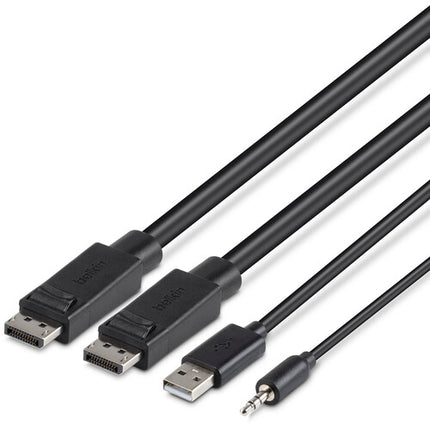 Belkin Cable KVM Combo Dual-Head DisplayPort 10 pies con audio 3.5mm