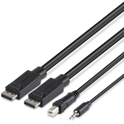 Belkin Cable KVM Combo Dual-Head DisplayPort 10 pies con audio 3.5mm