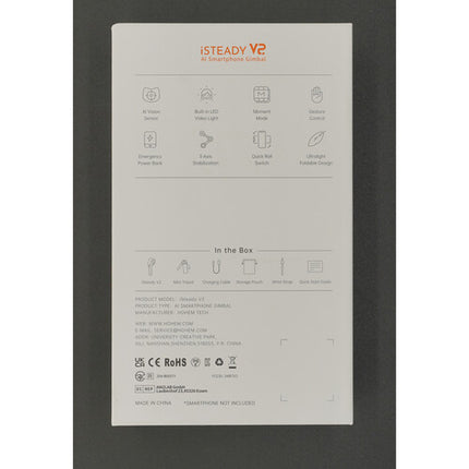 Hohem iSteady V2 AI Estabilizador Smartphone con Luz LED 320° Pan Tilt Roll