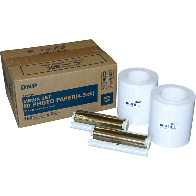 DNP 4.5 x 6" Rollos de Papel e Tinta para Impresora IDW520 150 Impresiones