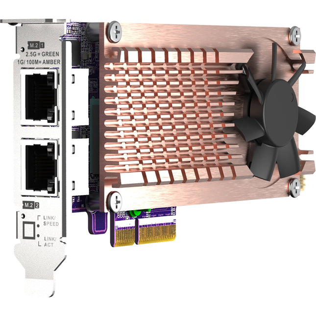 QNAP QM2-2P2G2T Tarjeta de Expansión SSD PCIe M.2 2280 Dual Puerto 2.5GbE