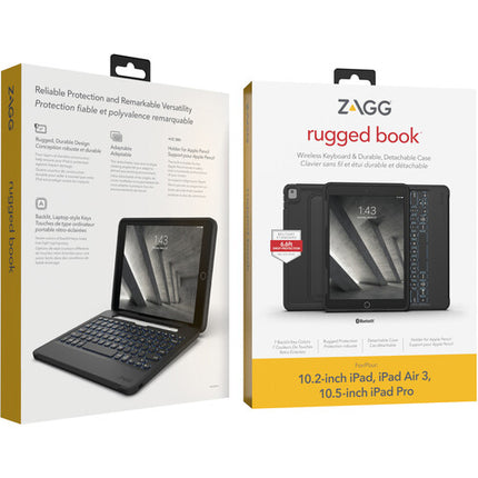 ZAGG Keyboard Rugged Book para iPad 10.2" con Teclado Retroiluminado y Protección hasta 2 m