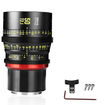 Meike 50mm T2.1 FF-Prime objetivo cine montura RF cobertura Full-Frame 45mm círculo imagen