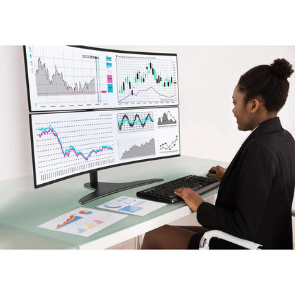 Peerless-AV Soporte de Escritorio para Dos Monitores Ultra-Anchos de 24 a 49" con Gestión de Cables