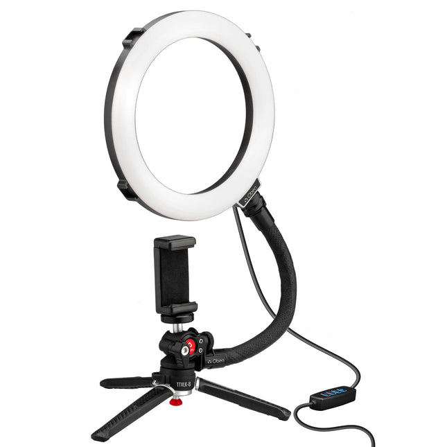 Oben TTVLK-8 Kit de Trípode para Vlogging con Luz Anular 8 Pulgadas 9 Pulgadas Altura Máxima 2.2 lb Capacidad