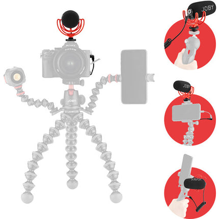 JOBY Wavo Micrófono On-Camera Supercardioide con Shockmount y TRRS