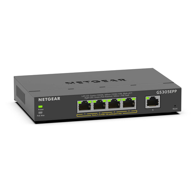 Netgear GS305EPP Switch Gestionado 5 Puertos Gigabit 120W PoE+ Desktop
