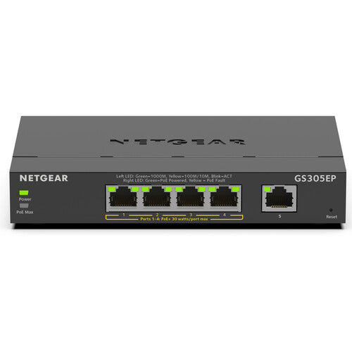 Netgear GS305EP Switch Gestionado 5 Puertos Gigabit 63W PoE+ Desktop