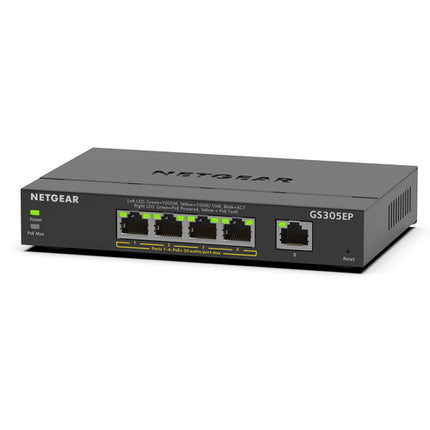 Netgear GS305EP Switch Gestionado 5 Puertos Gigabit 63W PoE+ Desktop
