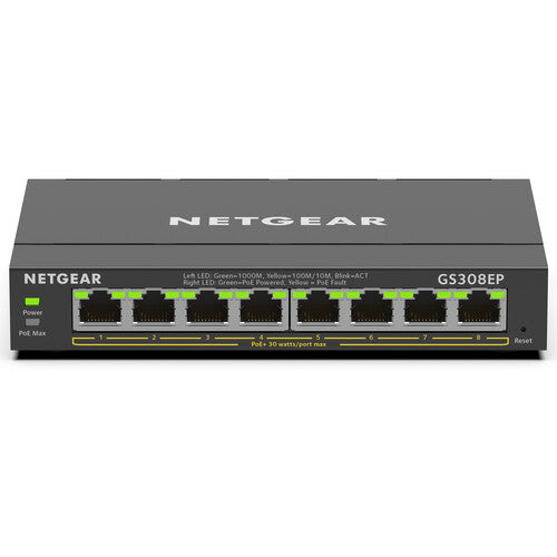Netgear GS308EP Switch Gestionado con 8 Puertos Gigabit PoE+ 62W Montaje en Pared
