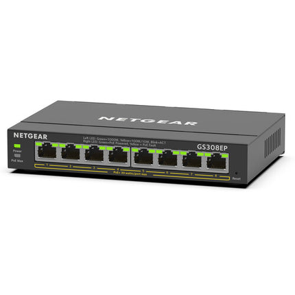 Netgear GS308EP Switch Gestionado con 8 Puertos Gigabit PoE+ 62W Montaje en Pared