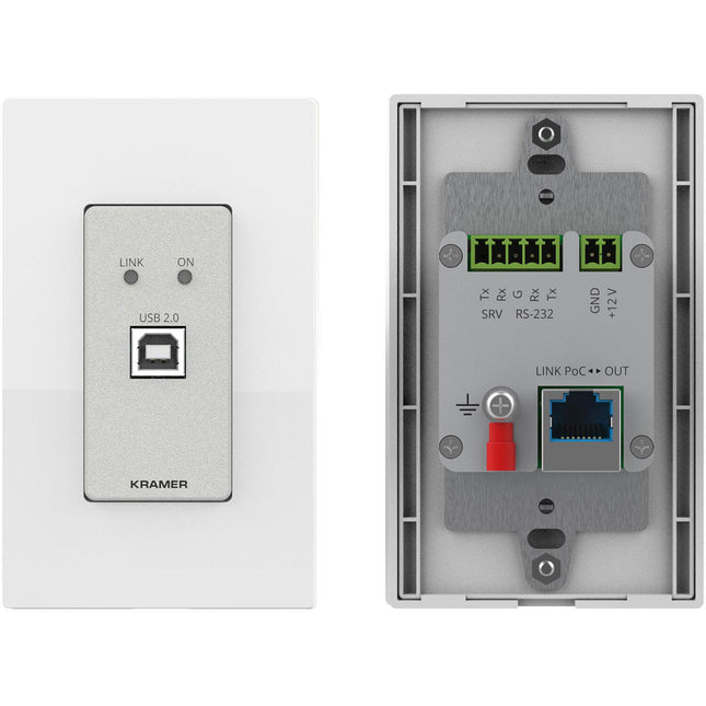 Kramer USB 2.0 Kit Extensor de Pared hasta 100 m con 4 Salidas USB-A y PoC