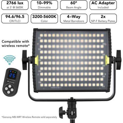 Angler 865BLED Sparta Luz LED Bicolor 2766 lux 5600K con Barndoors