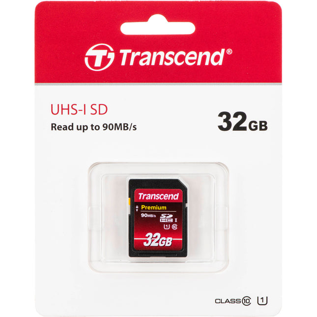 Transcend 32GB Tarjeta de Memoria SDHC Premium UHS-I Clase 10 90MB/s lectura
