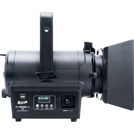 Elation Professional KL Fresnel 4CW Luz LED Blanco Frío CRI 97 14-33° Gel Frame Barn Doors