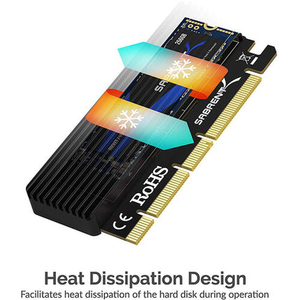 Sabrent NVMe Adaptador PCIe para SSD M.2 con disipador aluminio 2280