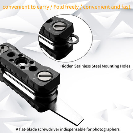 ANDYCINE QCS Multiherramienta Plegable 8 en 1 para Cámaras y Gimbals con Roscas 1/4"-20 3/8"-16 M2.5