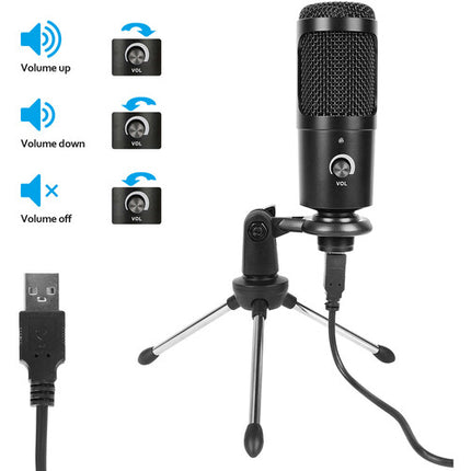 CAMVATE Micrófono USB Condensador con Trípode de Escritorio y Filtro Pop Integrado