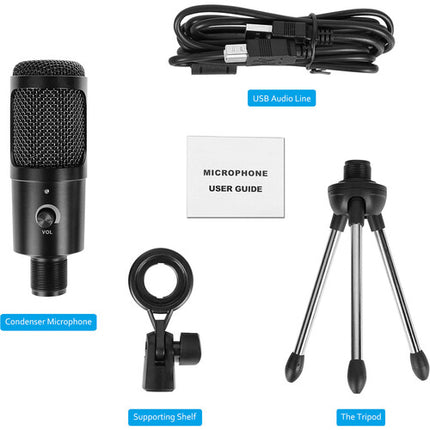 CAMVATE Micrófono USB Condensador con Trípode de Escritorio y Filtro Pop Integrado