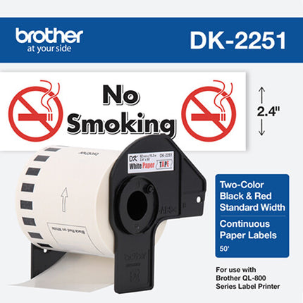 Brother DK2251 Etiquetas Continuas Blancas 6 cm x 15 m para QL-800 QL-810W QL-820NWB