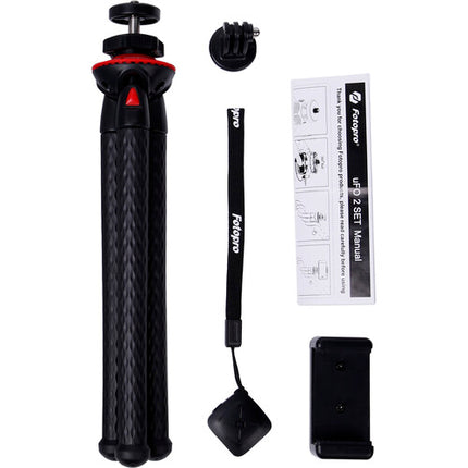 Fotopro UFO2 Kit de Trípode con patas de goma y cabezal 360° Bluetooth
