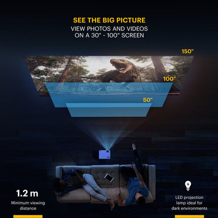 Kodak Flik X7 Proyector LED Teatro en Casa HD 1280x720 2W Altavoces