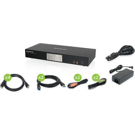 IOGEAR Interruptor KVMP HDMI 2 Puertos Soporte 4K 4096x2160 USB 3.1 Gen 1