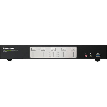 IOGEAR 4-Port 4K Dual View HDMI KVMP Switch con Hub USB 3.1 y Selector Remoto