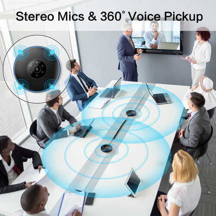 EMEET OfficeCore M220 Altavoz Bluetooth para Oficina Pack de 2 con Mic 360° y 12h de Uso