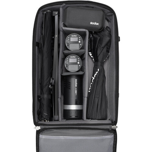 Kit de Iluminación Godox AD300Pro y AD100Pro 3 Luces con Paraguas Plata y Softbox