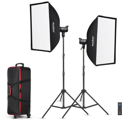 Godox SL100D Kit de 2 Luces LED con Softboxes 60x90cm y Maleta