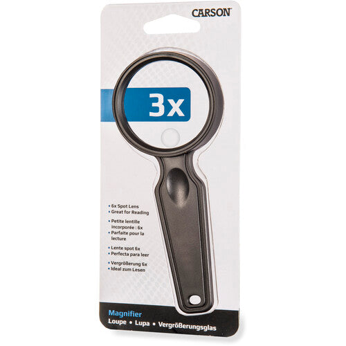 Carson DS-50GL MagniView Lupa de Mano Magnificación 3x 6x Diámetro 2.2 pulgadas