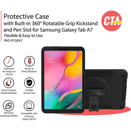 Funda Protectora CTA Digital para Samsung Galaxy Tab A7 con Soporte 360° y Ranura para S Pen
