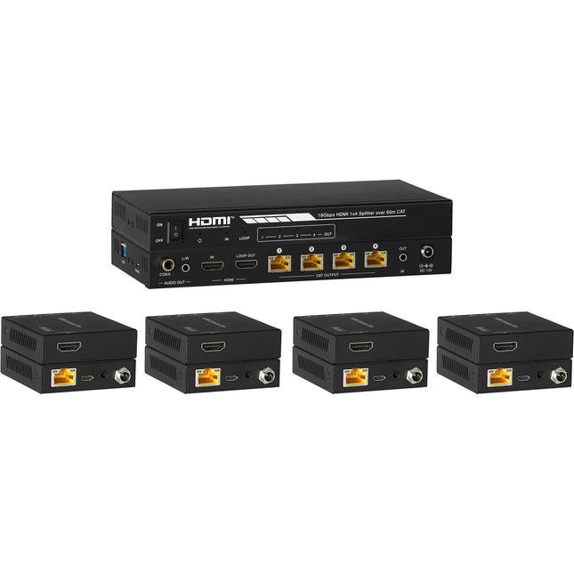 KanexPro Amplificador Distribuidor HDMI 1x4 Extensor Cat 5e 196' 4K UHD
