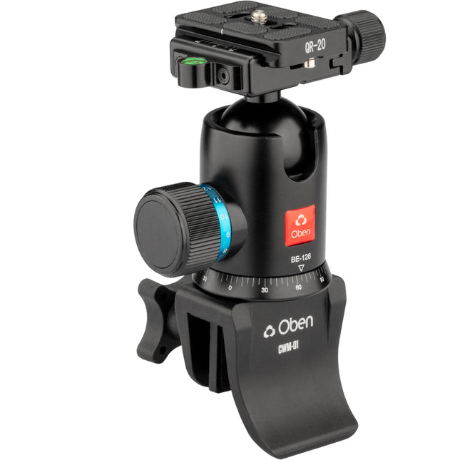 Oben BE-126 Cabezal de Bola y Soporte para Ventana de Coche 26.4 lb Capacidad Sistema de Liberación Rápida Arca-Swiss