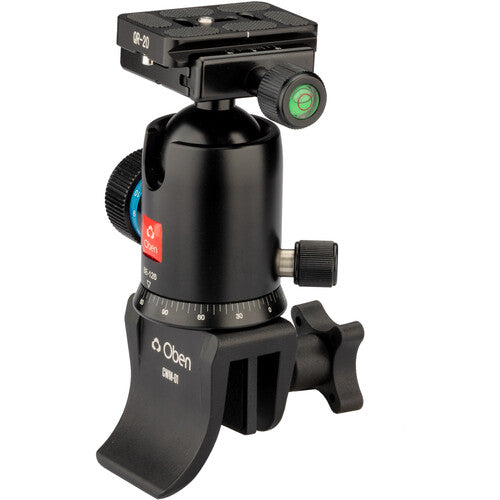 Oben BE-126 Cabezal de Bola y Soporte para Ventana de Coche 26.4 lb Capacidad Sistema de Liberación Rápida Arca-Swiss