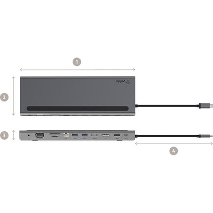 Belkin CONNECT USB Type-C Dock 11 en 1 Plata 85W Ethernet HDMI SD