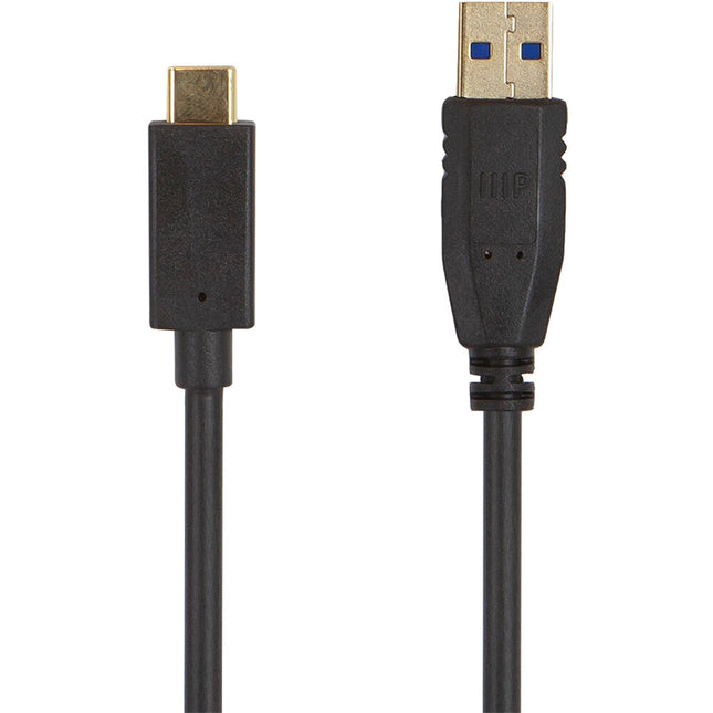 Monoprice Select Cable USB 3.0 Tipo C a Tipo A 3 Pies Negro Flexible 32 AWG