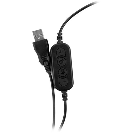Power Technologies Auriculares USB con Micrófono Cable 1.5 m Control de Volumen
