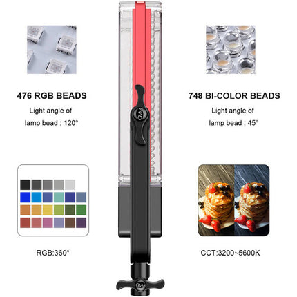 GVM 50SM Panel LED Doble Cara Bi-Color RGB Kit 2 Luces 14.5x13.2 Pulg 6000 Lux