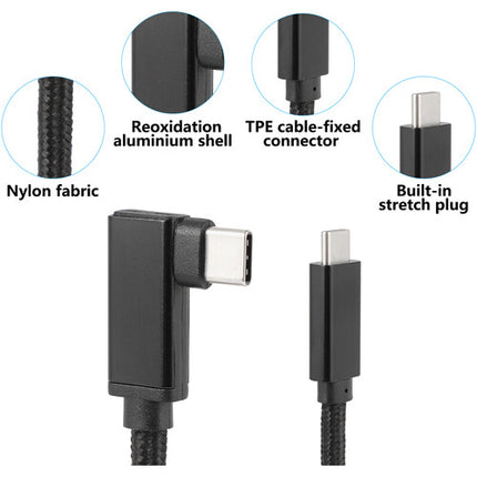 CAMVATE Cable USB 3.1 Gen 2 Tipo C ángulo recto 6.5' 10 Gb/s 100W