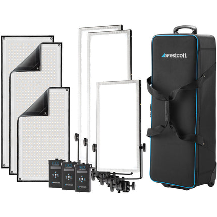 Westcott Flex Cine Peter Hurley Kit de Estudio Bi-Color con 3 y 2 Pies y Estuche Rodante