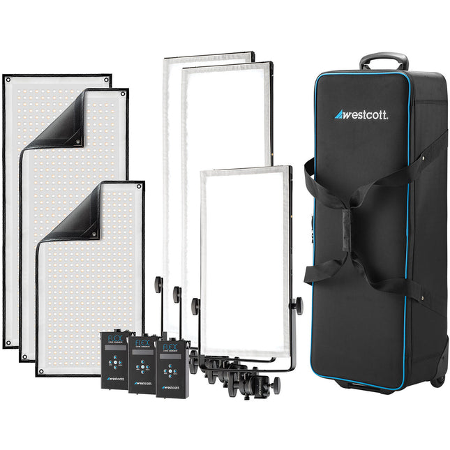 Westcott Flex Cine Peter Hurley Kit de Estudio Bi-Color con 3 y 2 Pies y Estuche Rodante