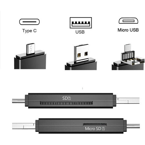 Vidpro Lector de Tarjetas SD y microSD USB Tipo C y A 480 Mb/s