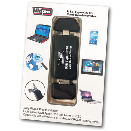 Vidpro Lector de Tarjetas SD y microSD USB Tipo C y A 480 Mb/s